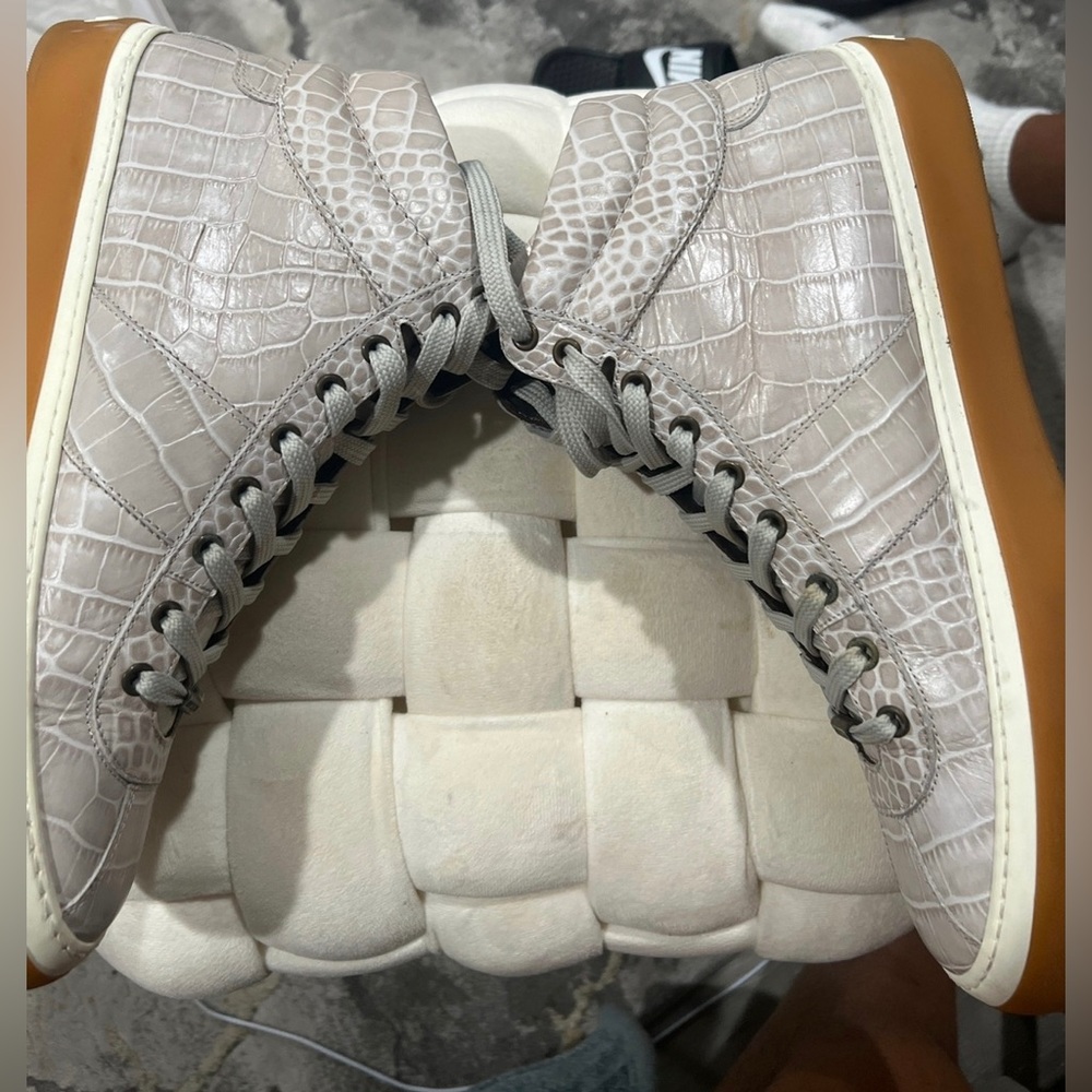 Jimmy Choo Croc-Embossed High-Top Sneakers - Picture 7 of 7